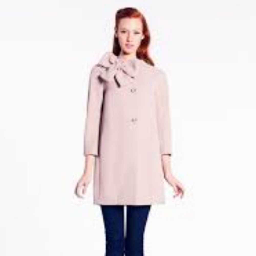 Kate Spade Bow Collar Coat Overcoat Pink Lined Sp… - image 1