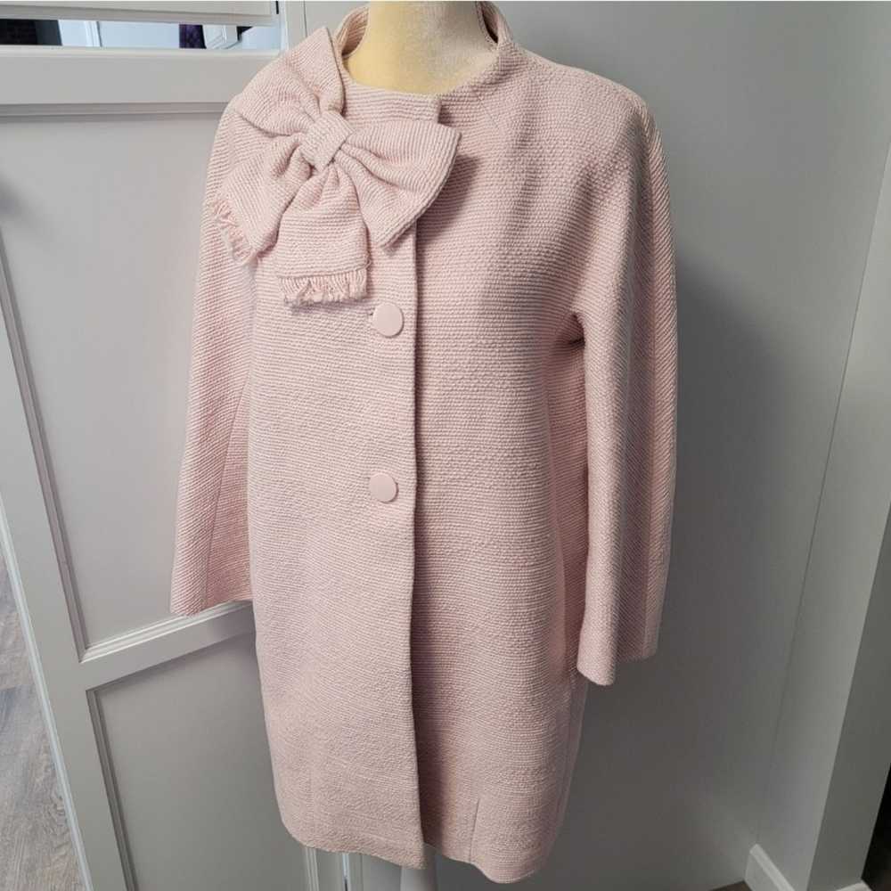 Kate Spade Bow Collar Coat Overcoat Pink Lined Sp… - image 3
