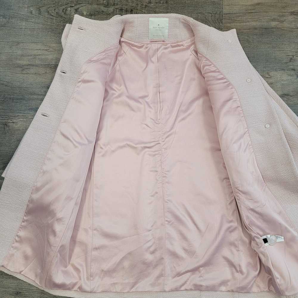 Kate Spade Bow Collar Coat Overcoat Pink Lined Sp… - image 5