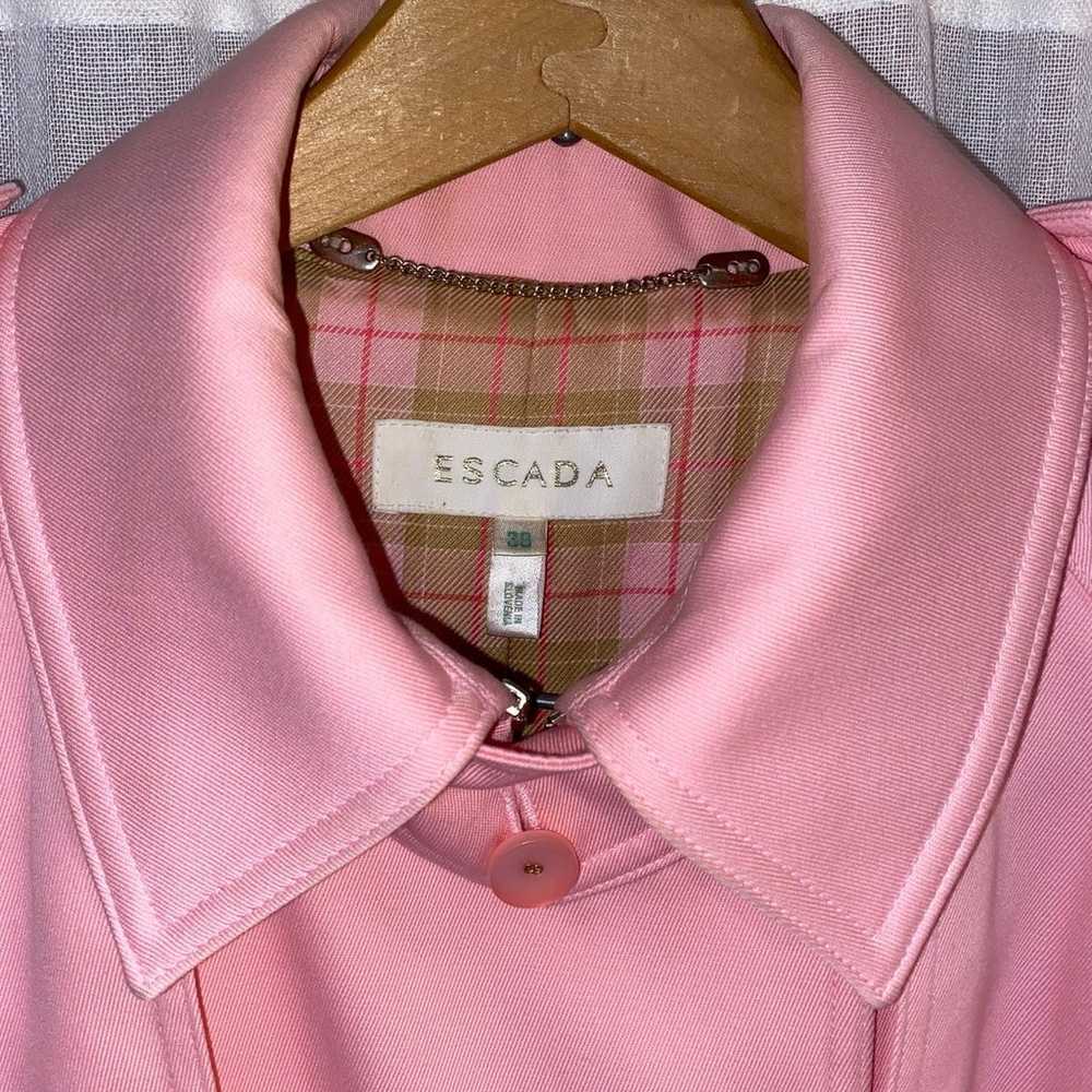 Escada Double Breasted Pink Trench Coat - image 2