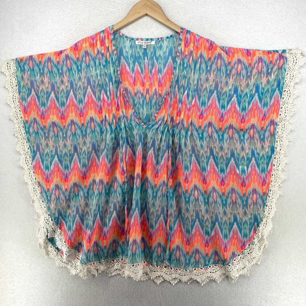 Vintage BLUE ISLAND Cover Up Womens L Poncho Beac… - image 3