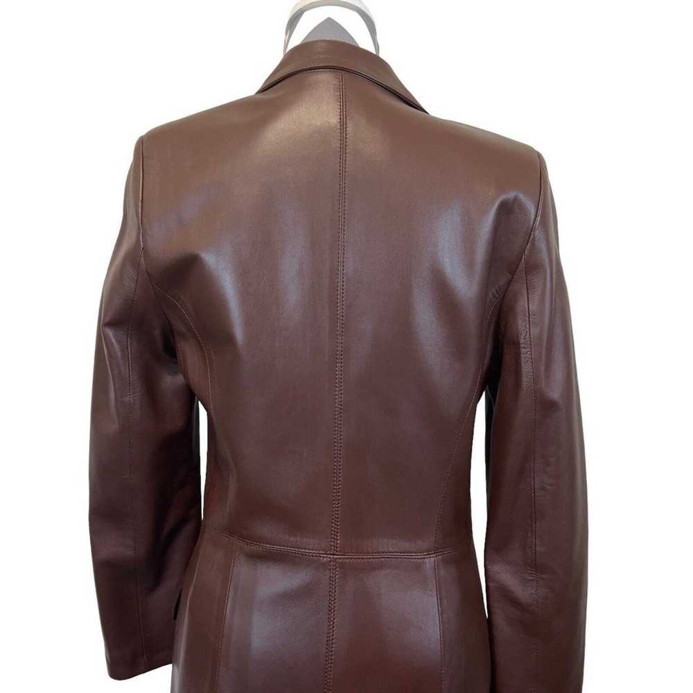 Peleteria Solsona Buttery Soft Brown Leather Coat… - image 11