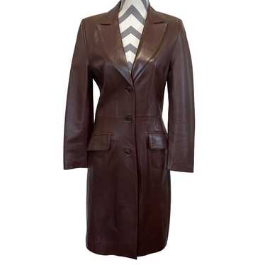 Peleteria Solsona Buttery Soft Brown Leather Coat… - image 1