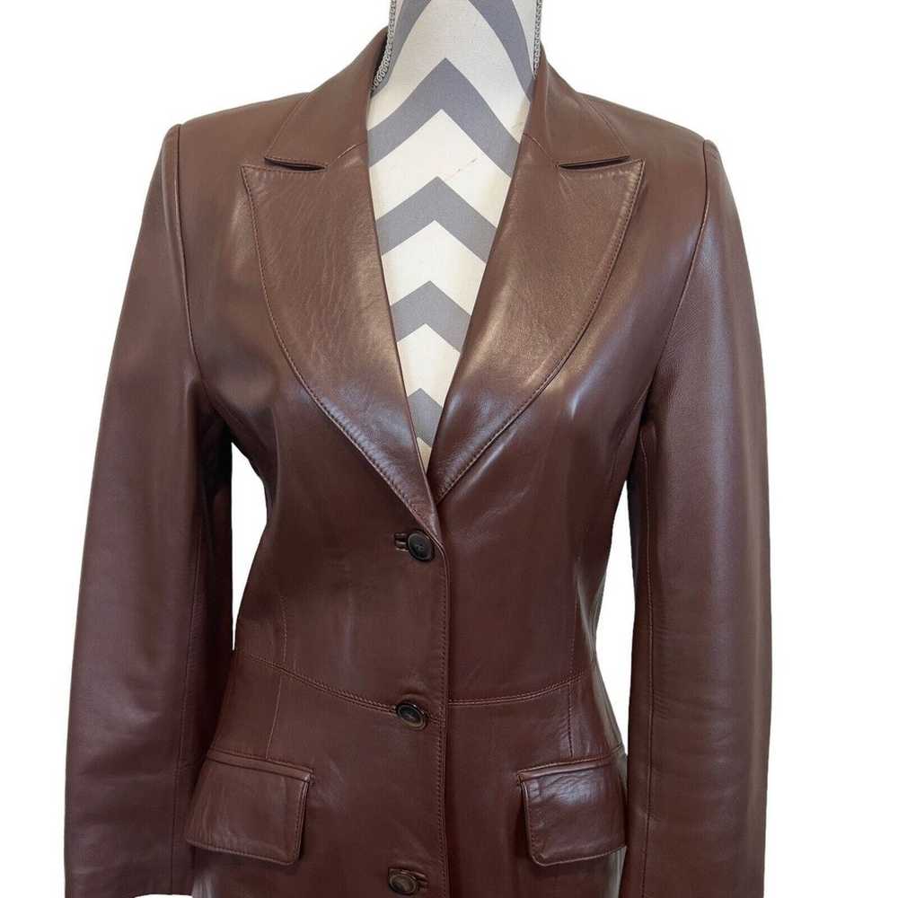 Peleteria Solsona Buttery Soft Brown Leather Coat… - image 3