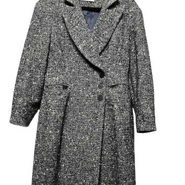 The Fold Manaco Coat Navy And Cream Boucle Wool/S… - image 1