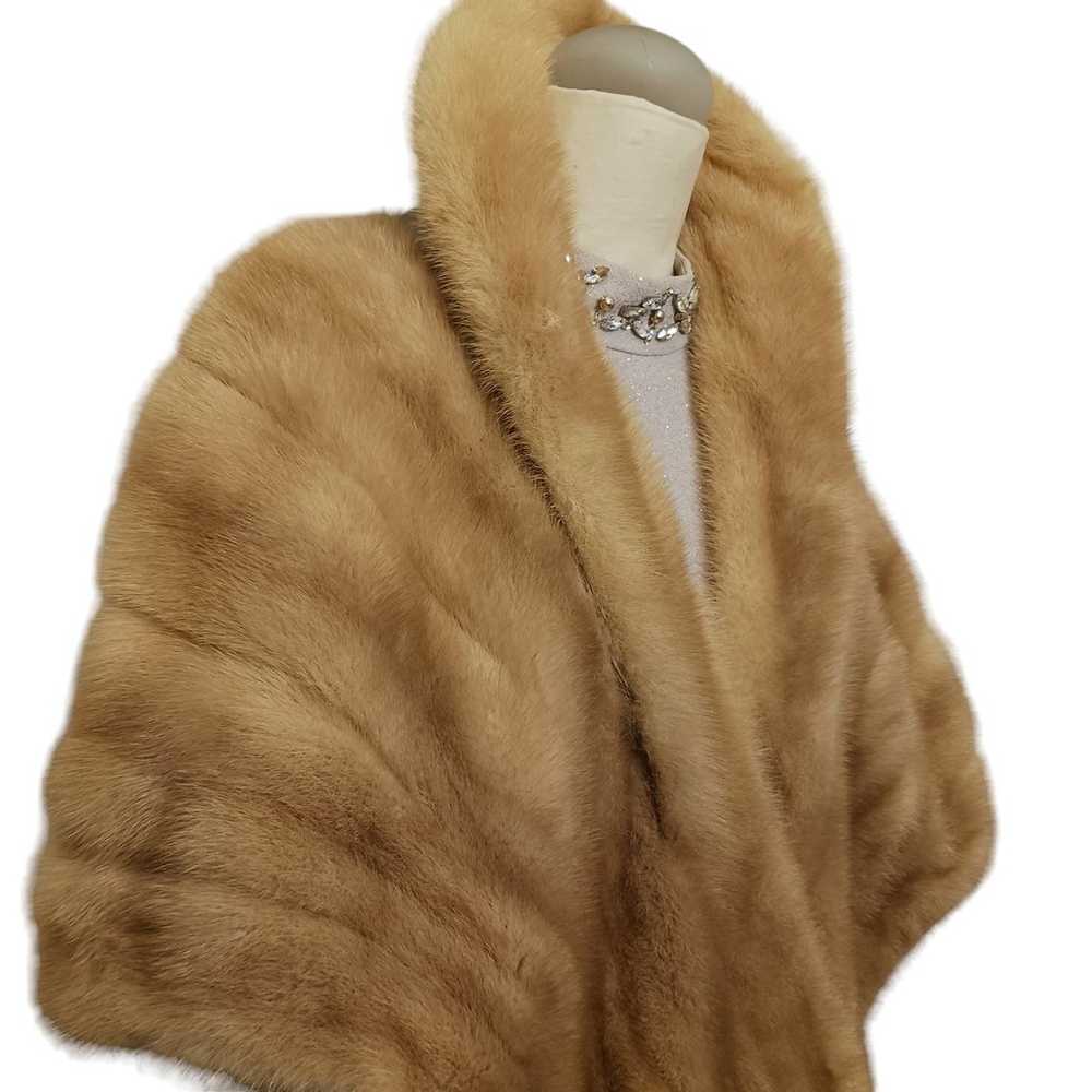 MINK Fur Stole STRAWBERRY HONEY BLONDE Elegant To… - image 10