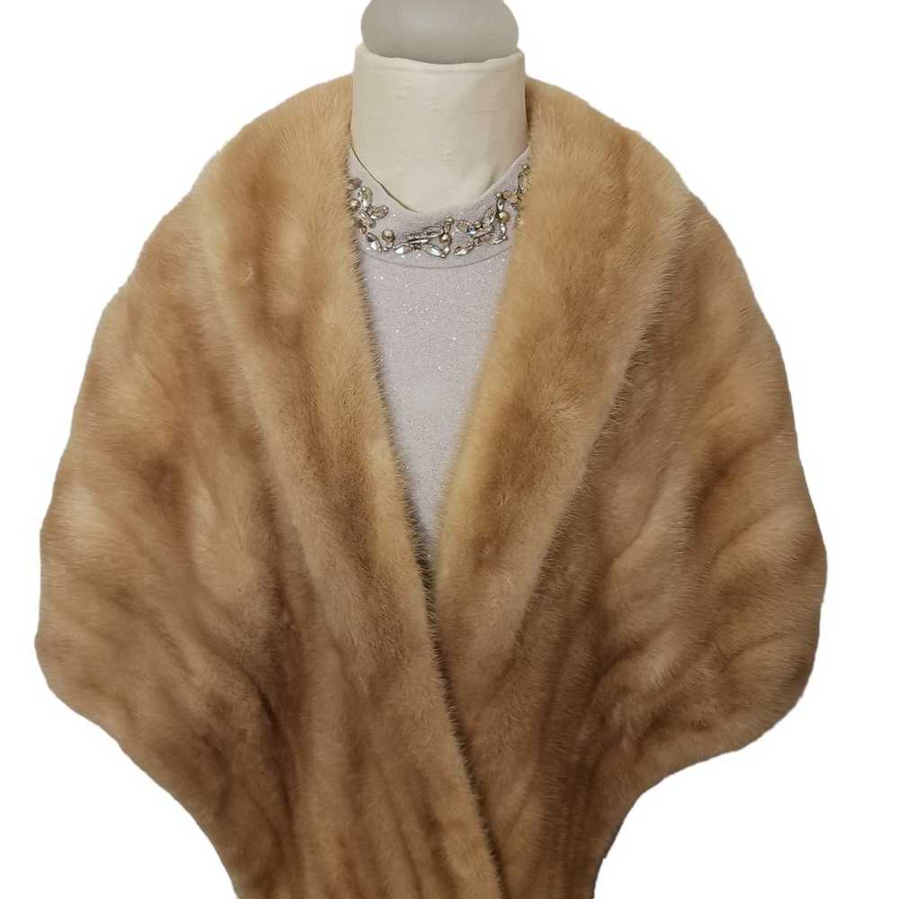 MINK Fur Stole STRAWBERRY HONEY BLONDE Elegant To… - image 6