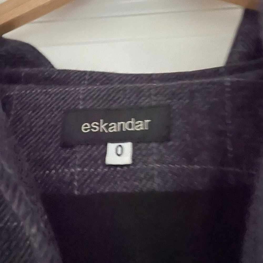 Eskandar Wool Cashmere Windowpane Plaid Oversized… - image 8
