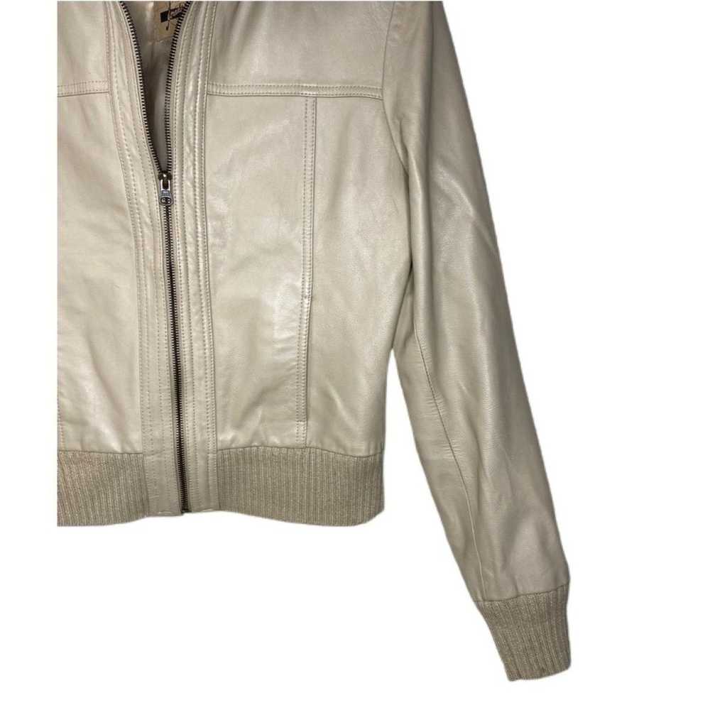 Ladies 100% Authentic Goat Leather Jacket, Tan - image 2