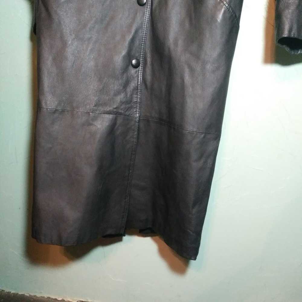 Wilsons Full Length Black Leather Coat w Thinsula… - image 4