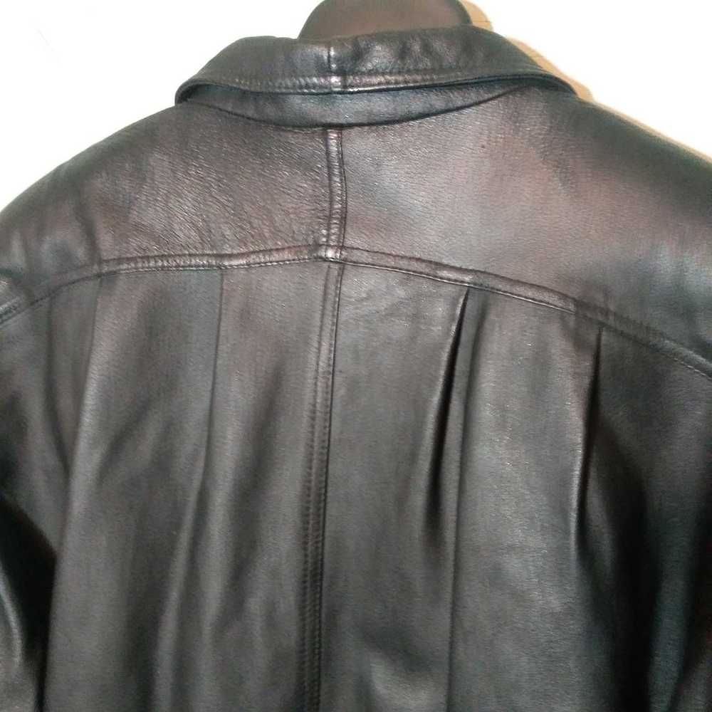 Wilsons Full Length Black Leather Coat w Thinsula… - image 8