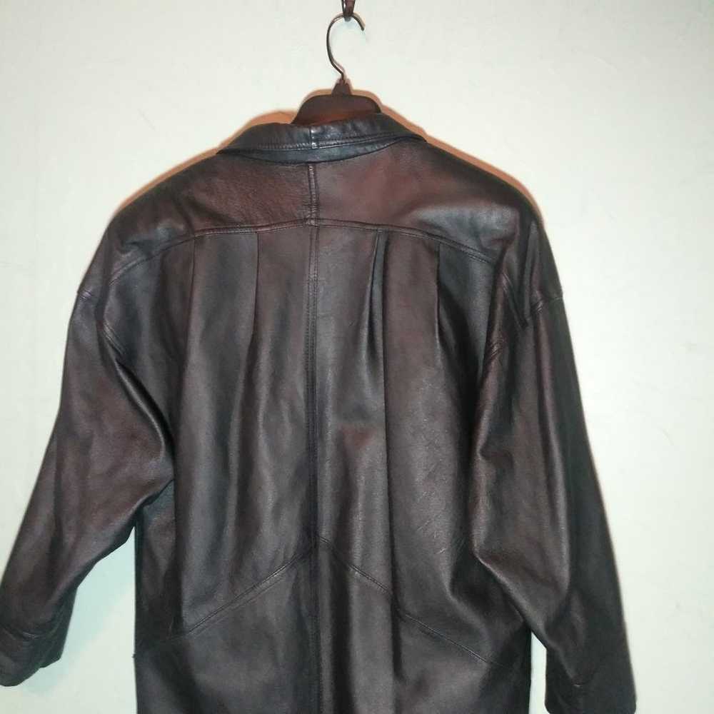 Wilsons Full Length Black Leather Coat w Thinsula… - image 9