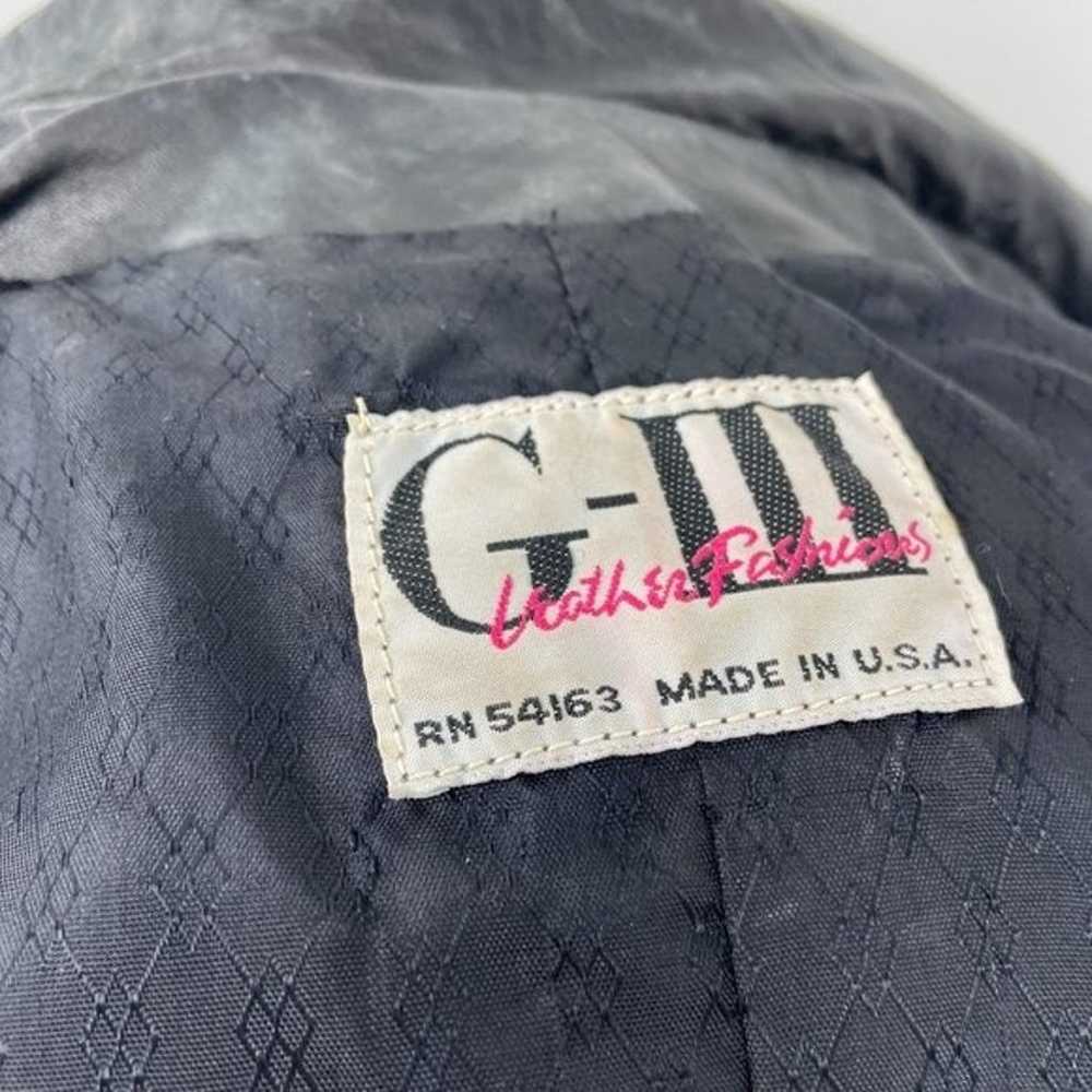 Vintage G-III Black Fringe Leather Jacket Snap Fr… - image 9