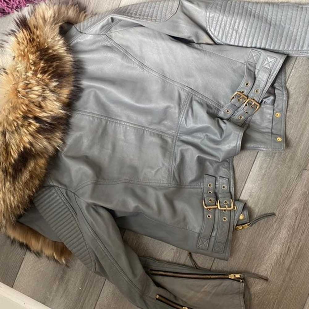 Gray Leather Jacket - image 2