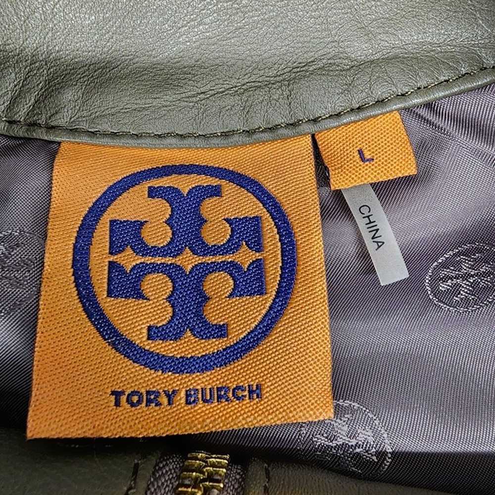 Tory Burch Womens Size Large Khaki Leather and Wo… - image 2