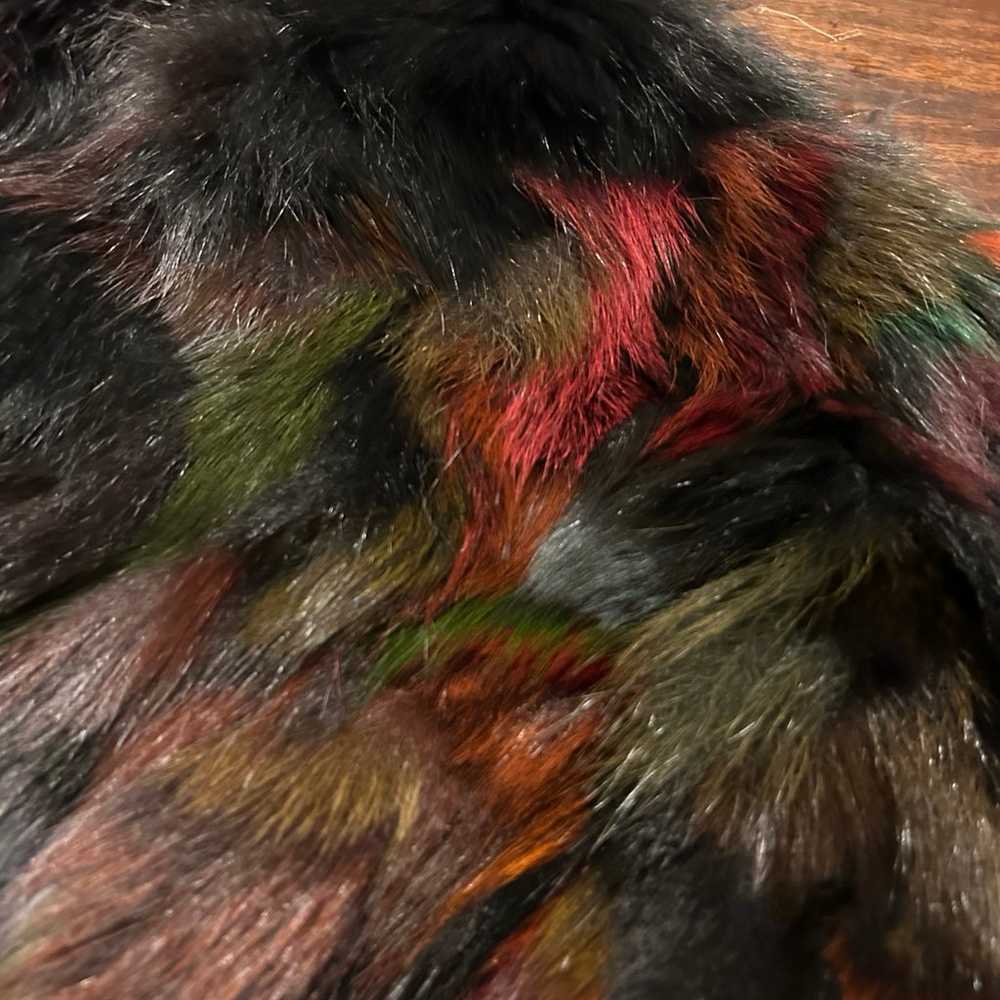 Multi-colored Fur Coat Preowned - image 10