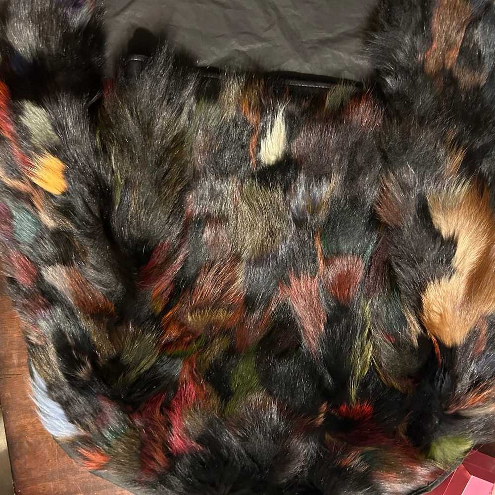 Multi-colored Fur Coat Preowned - image 2
