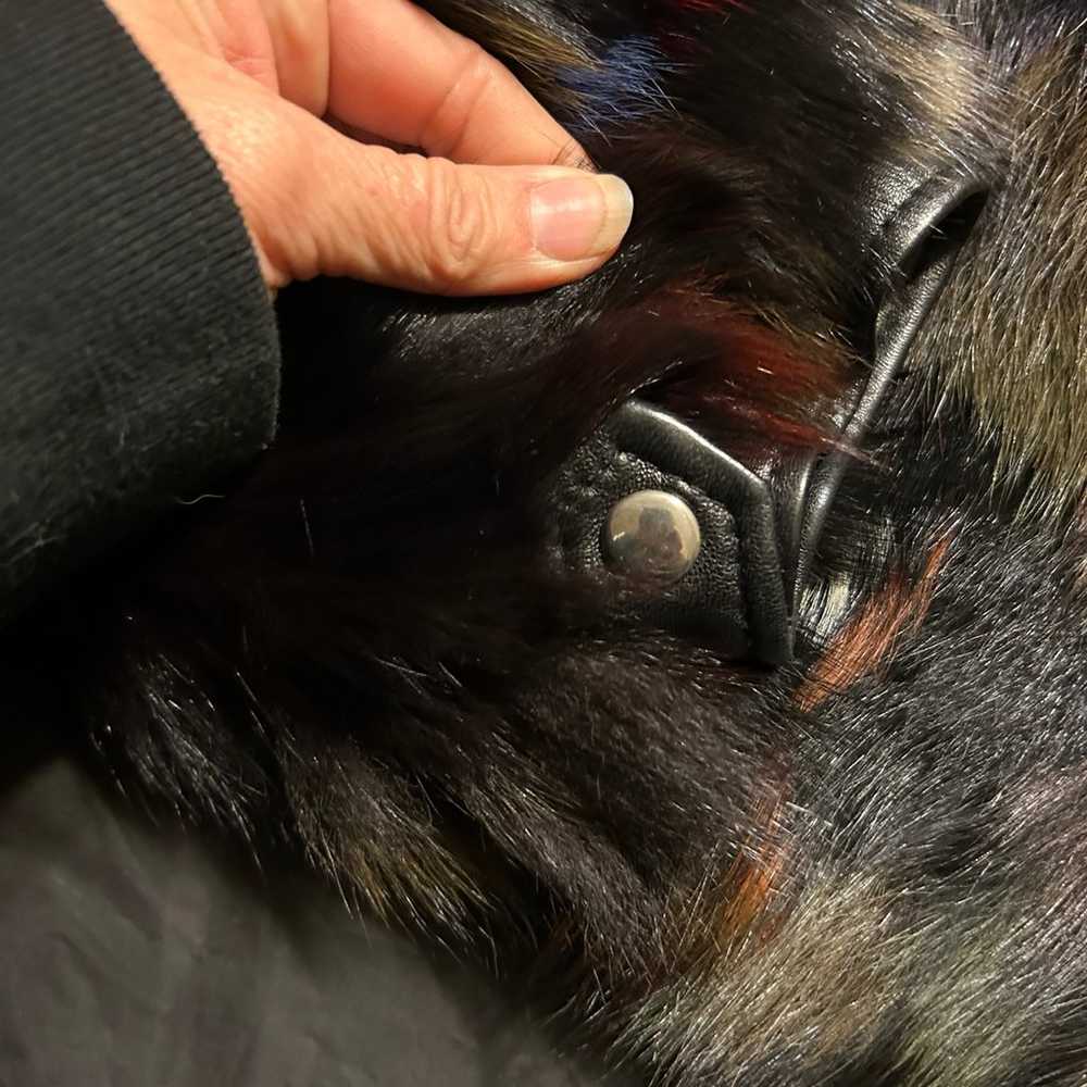 Multi-colored Fur Coat Preowned - image 4