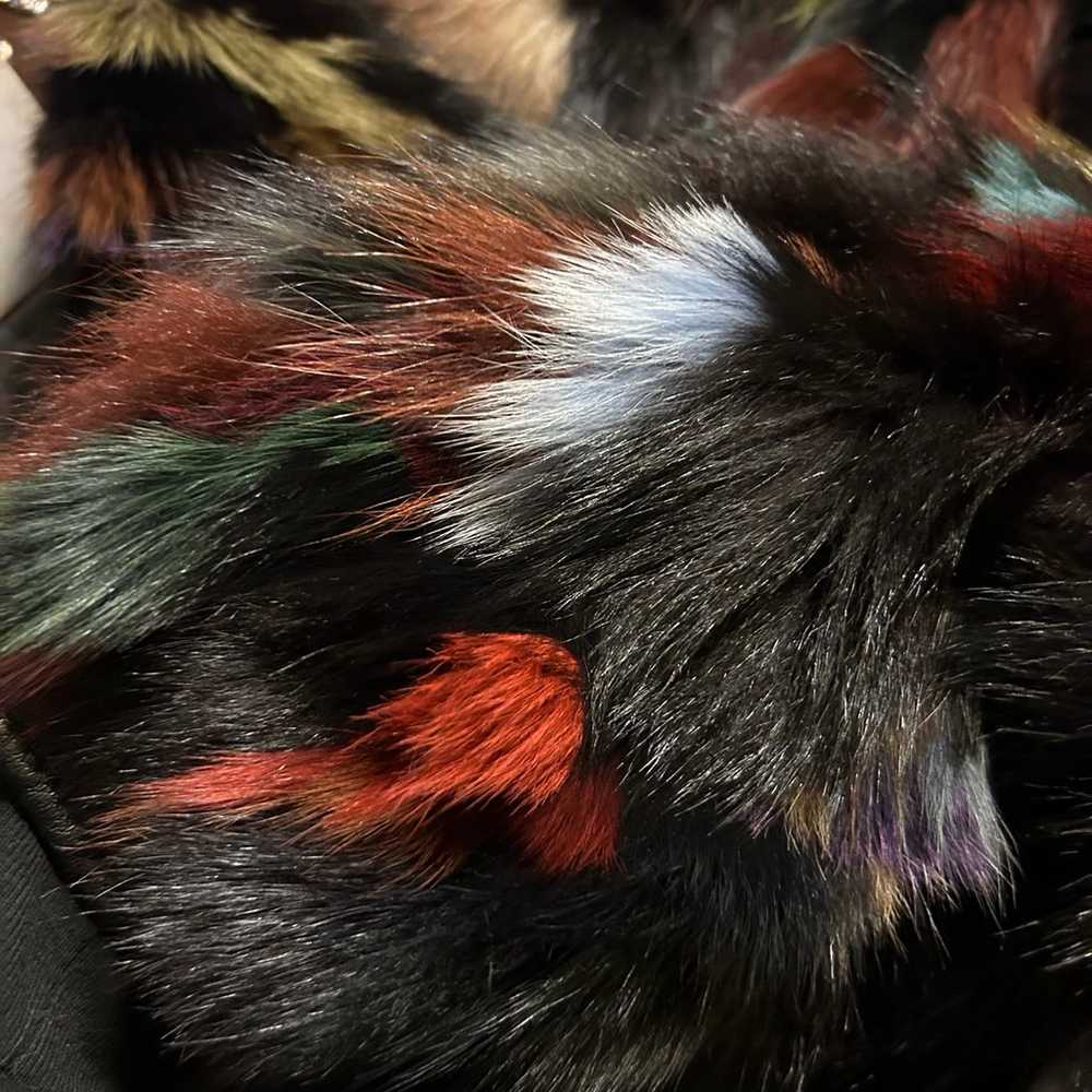 Multi-colored Fur Coat Preowned - image 7