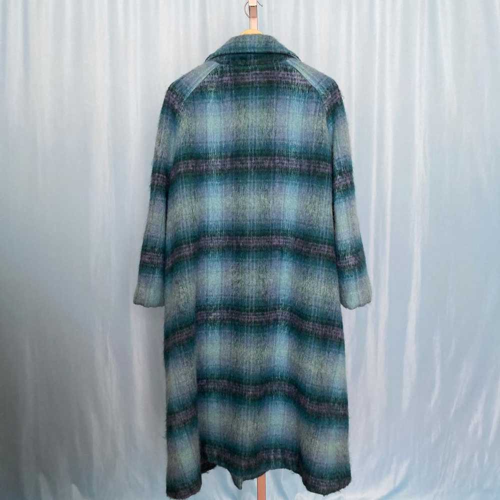 Vintage Blue Plaid Mohair Wool Overcoat - image 6