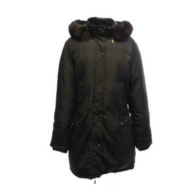 SAKS FIFTH AVE Black Parka With Raccoon Fur Lined… - image 1