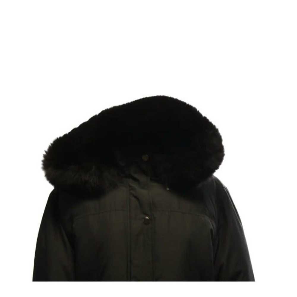 SAKS FIFTH AVE Black Parka With Raccoon Fur Lined… - image 4