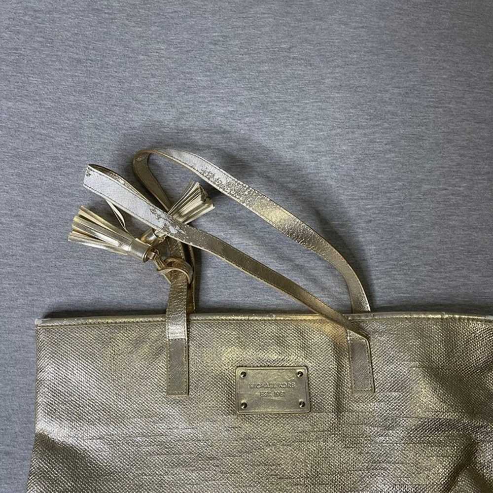 Michael Kors Gold Shimmer Tote Shopper Bag - image 11