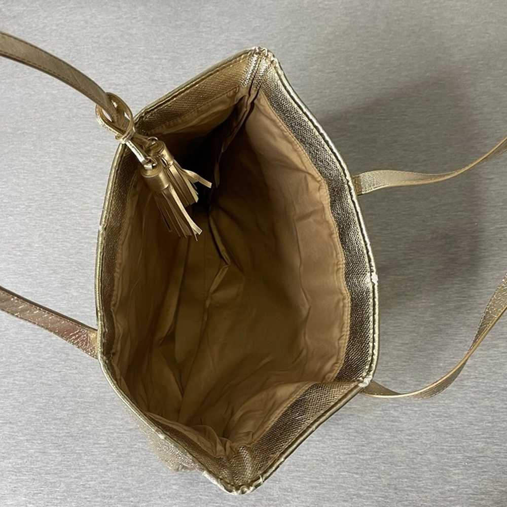 Michael Kors Gold Shimmer Tote Shopper Bag - image 3