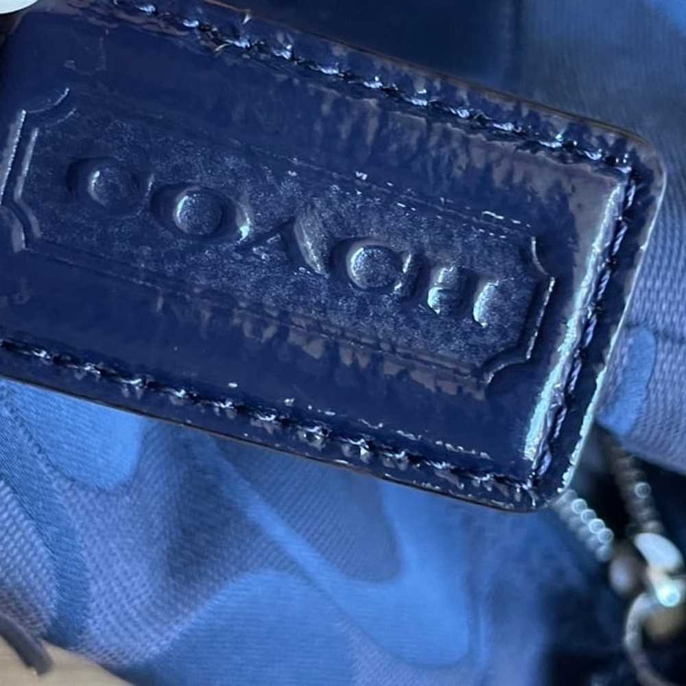 Coach Vintage purse Navy blue & silver accents - image 12