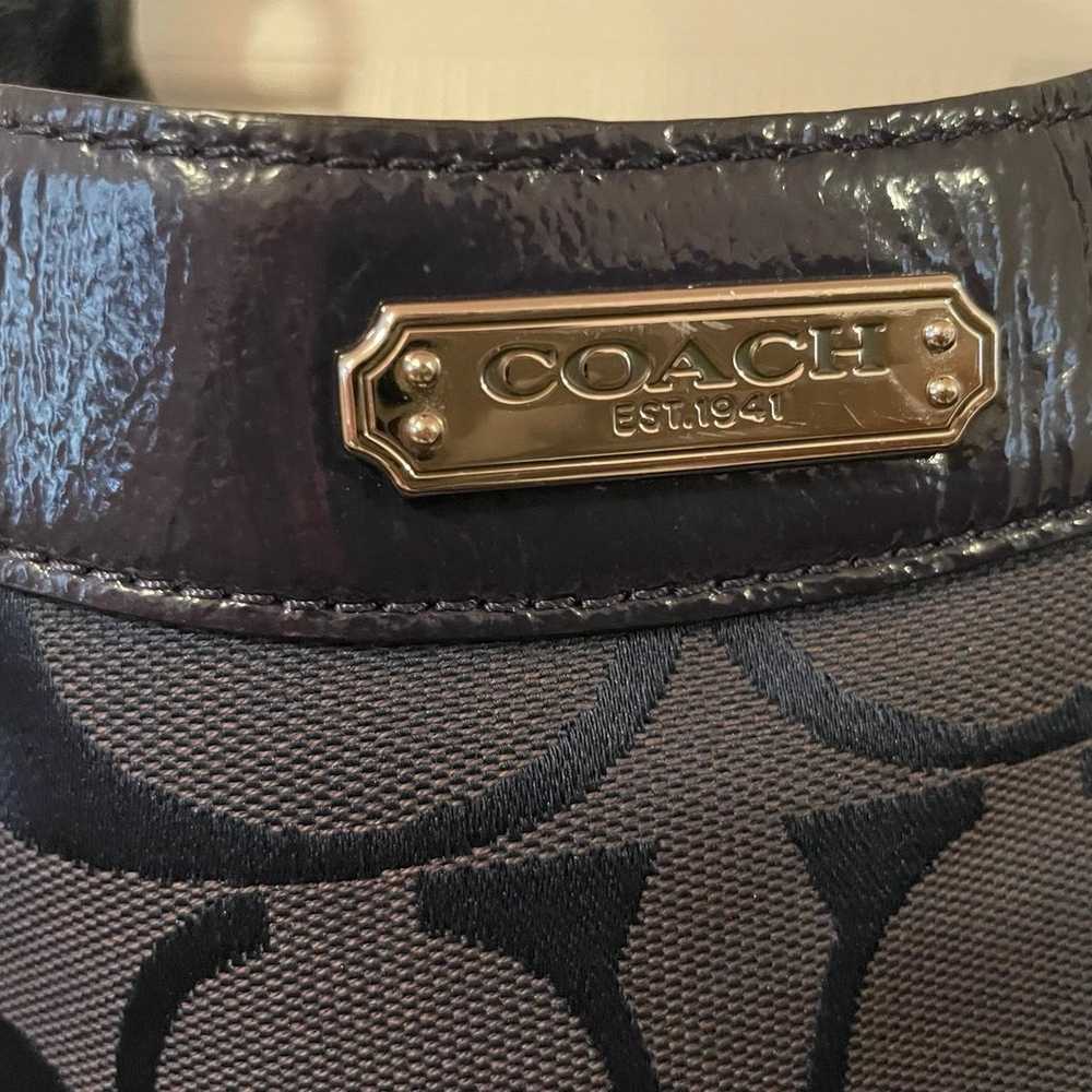 Coach Vintage purse Navy blue & silver accents - image 3