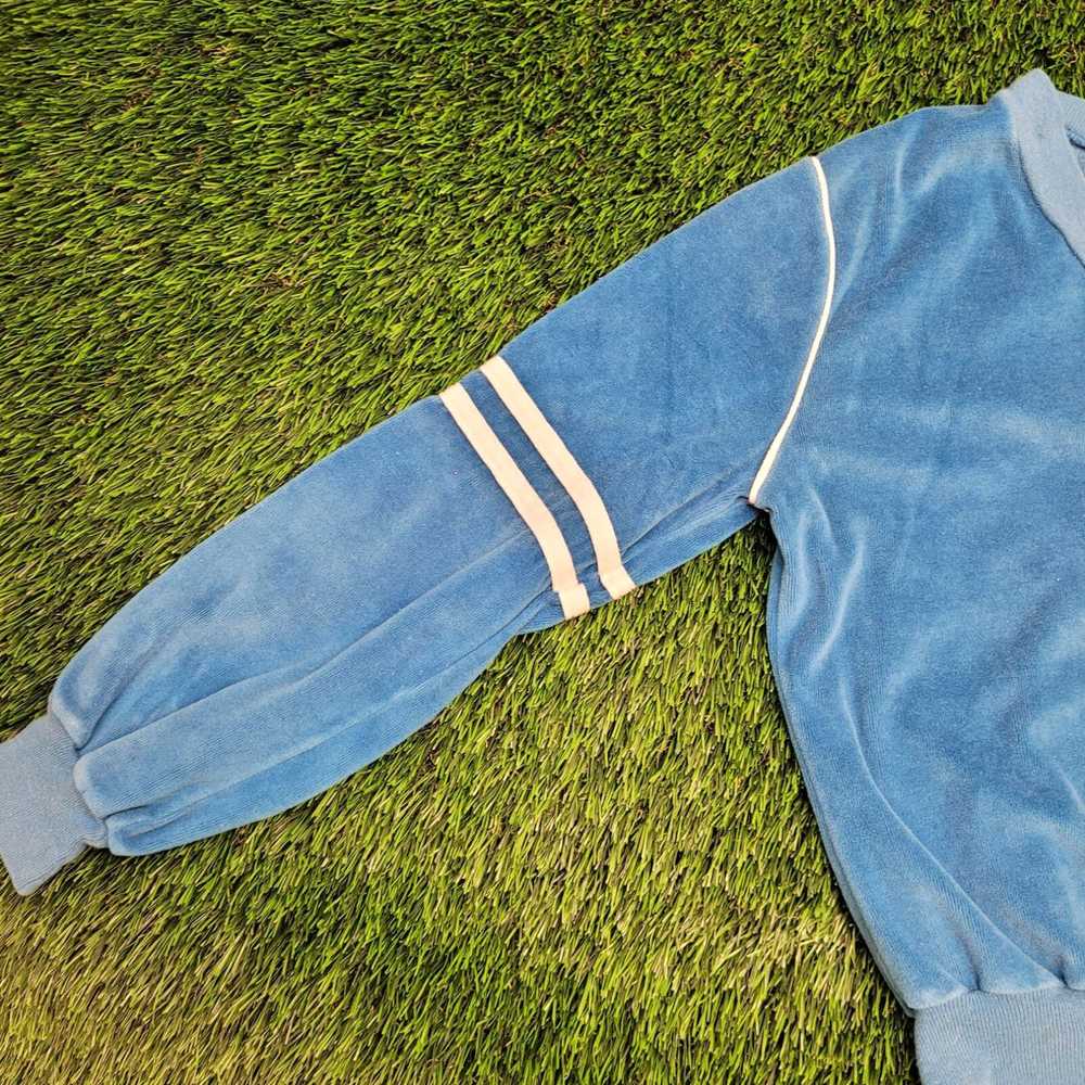 Vintage Vintage 70s Velour Varsity Cropped Sweats… - image 3