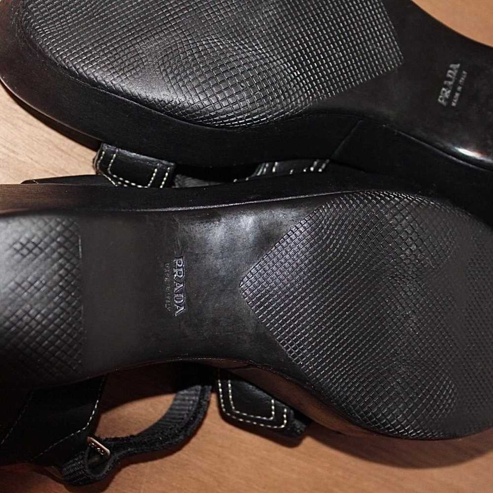 Vintage Prada Leather Chunky Sandals - image 10