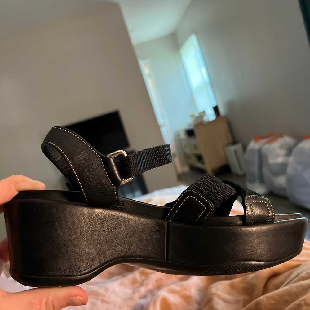 Vintage Prada Leather Chunky Sandals - image 3