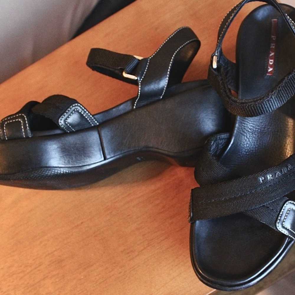 Vintage Prada Leather Chunky Sandals - image 4