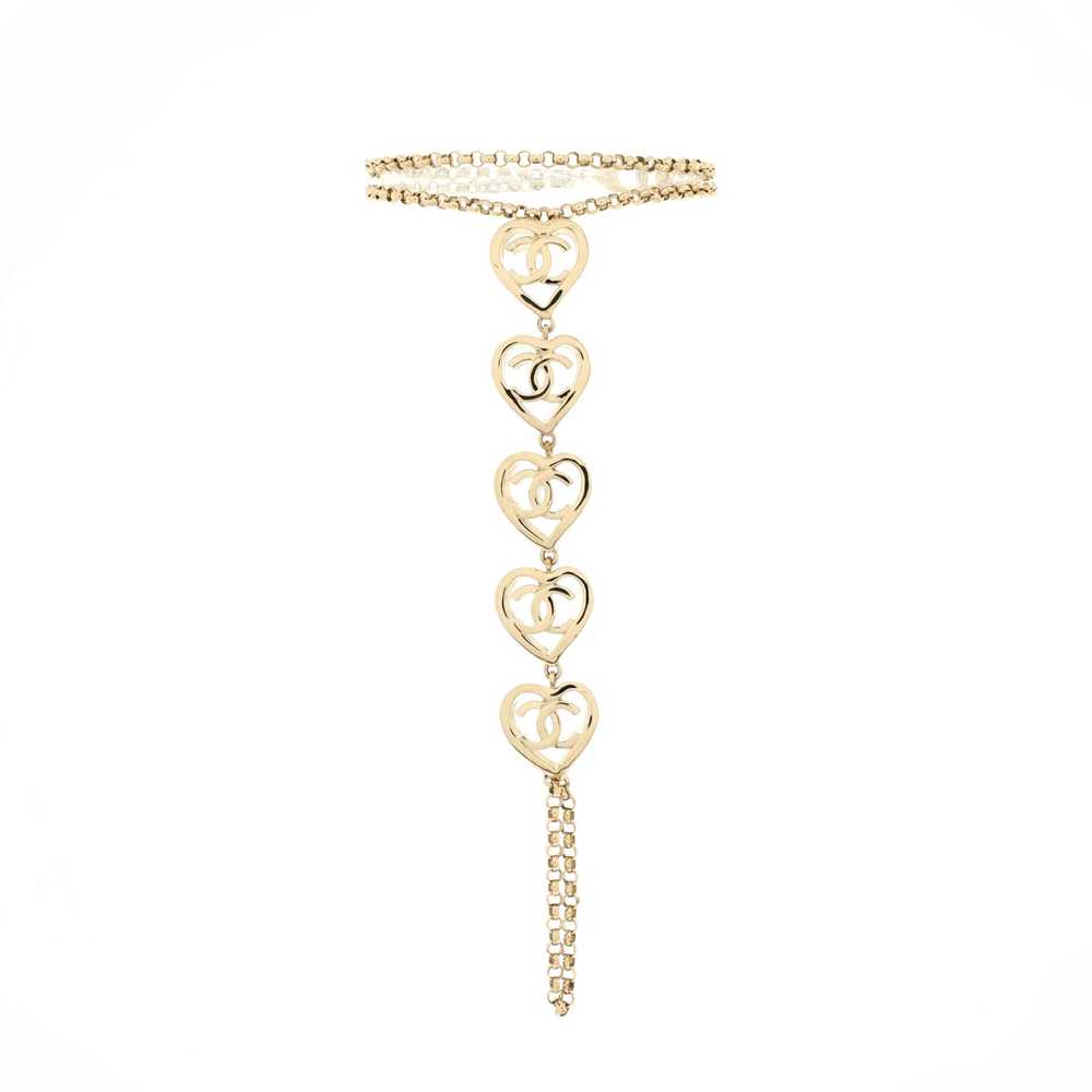 CHANEL Coco In Love Heart CC Link Chain Bracelet - image 1