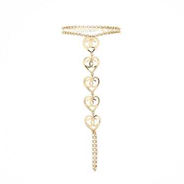 CHANEL Coco In Love Heart CC Link Chain Bracelet - image 1