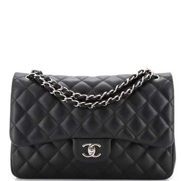 CHANEL Classic Double Flap Bag Quilted Caviar Jumb