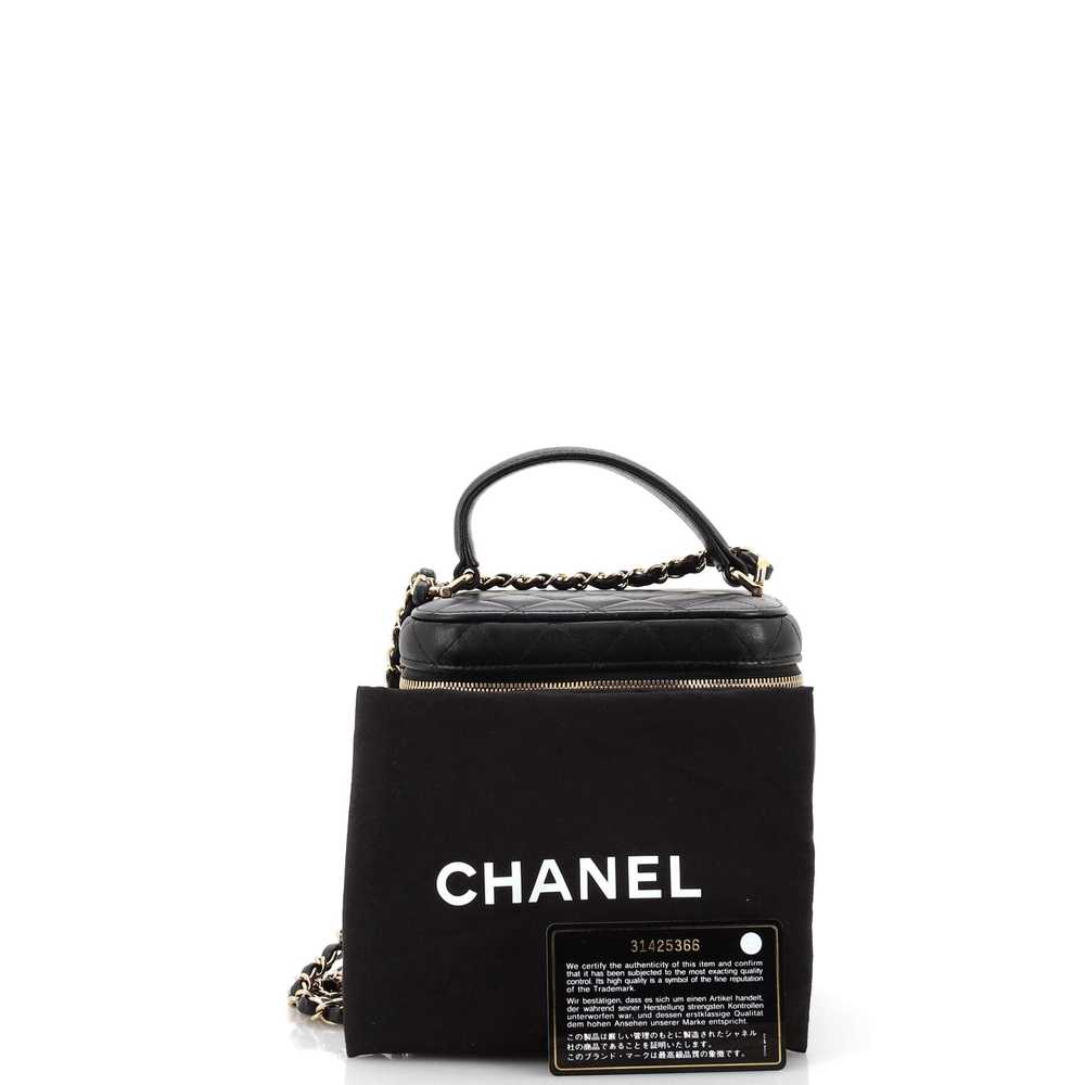CHANEL CC Top Handle Vanity Case with Chain Quilt… - image 2