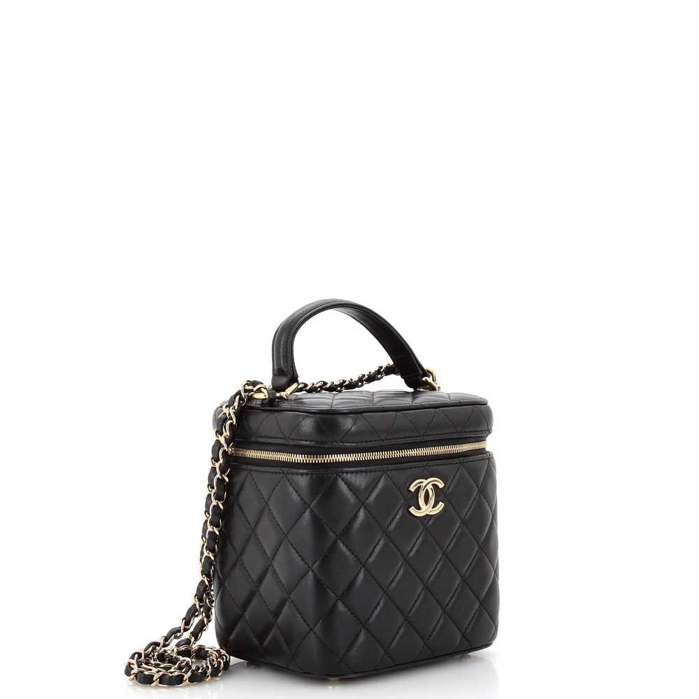 CHANEL CC Top Handle Vanity Case with Chain Quilt… - image 3