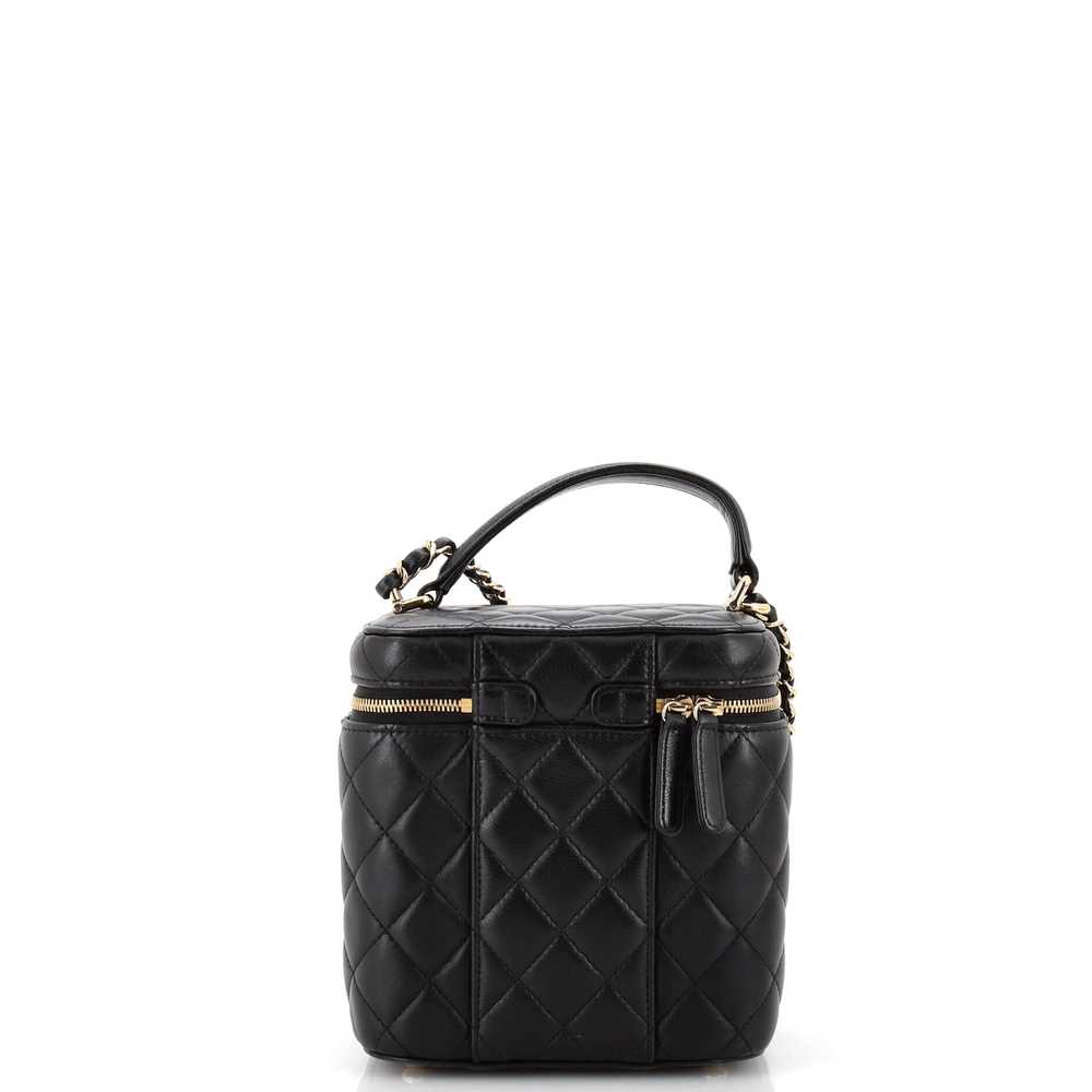 CHANEL CC Top Handle Vanity Case with Chain Quilt… - image 4