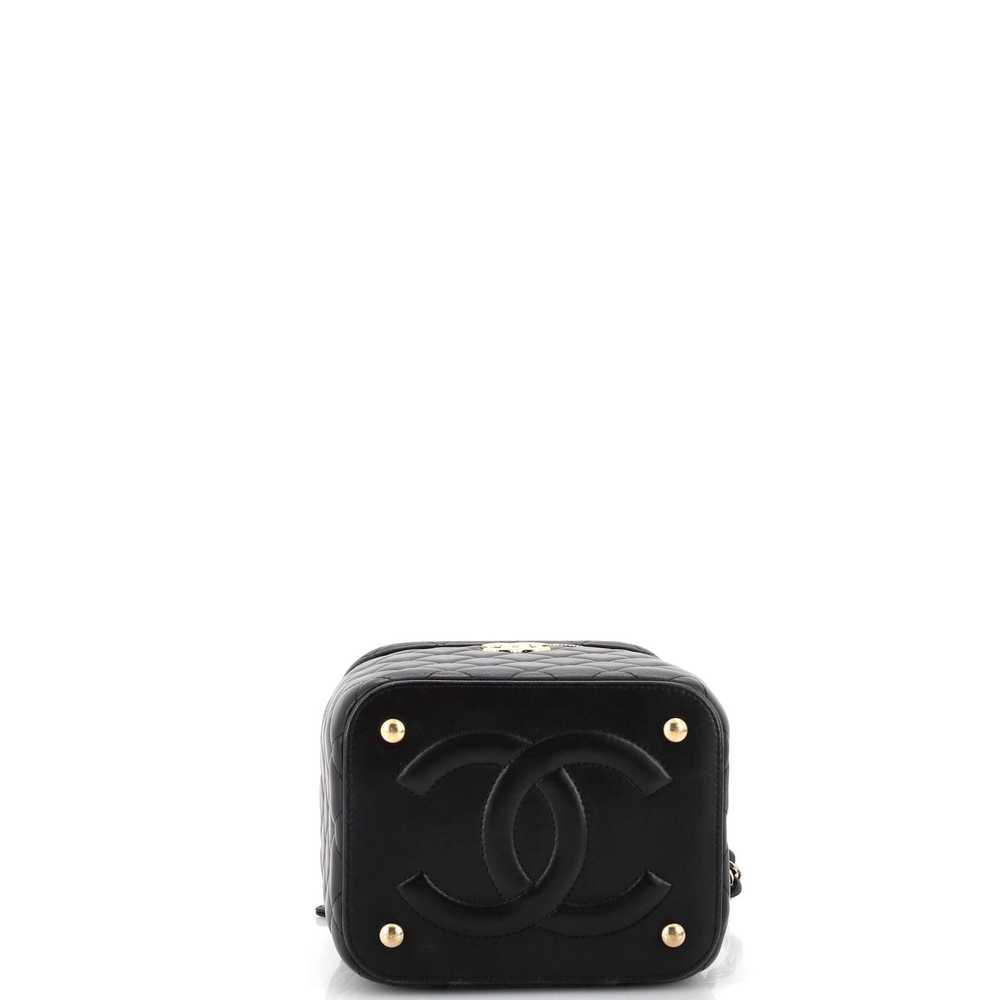 CHANEL CC Top Handle Vanity Case with Chain Quilt… - image 5