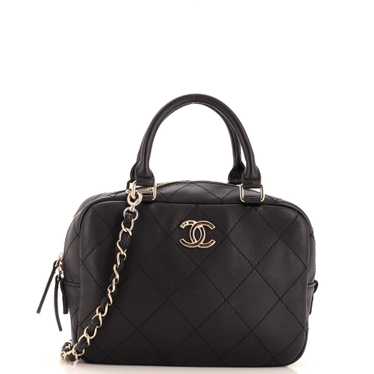 CHANEL CC Convertible Bowling Bag Quilted Lambskin