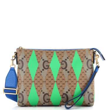 GUCCI Wristlet Pouch Rhombus GG Coated Canvas wit… - image 1