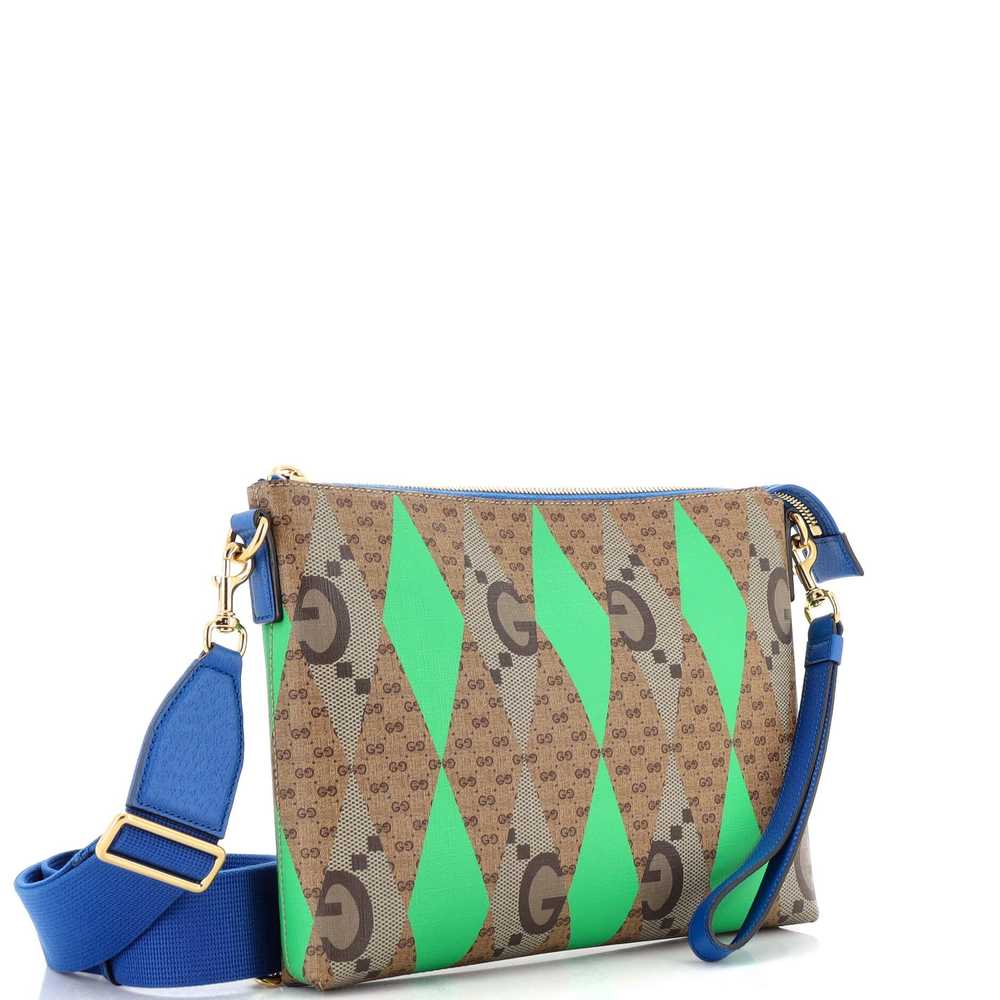 GUCCI Wristlet Pouch Rhombus GG Coated Canvas wit… - image 2