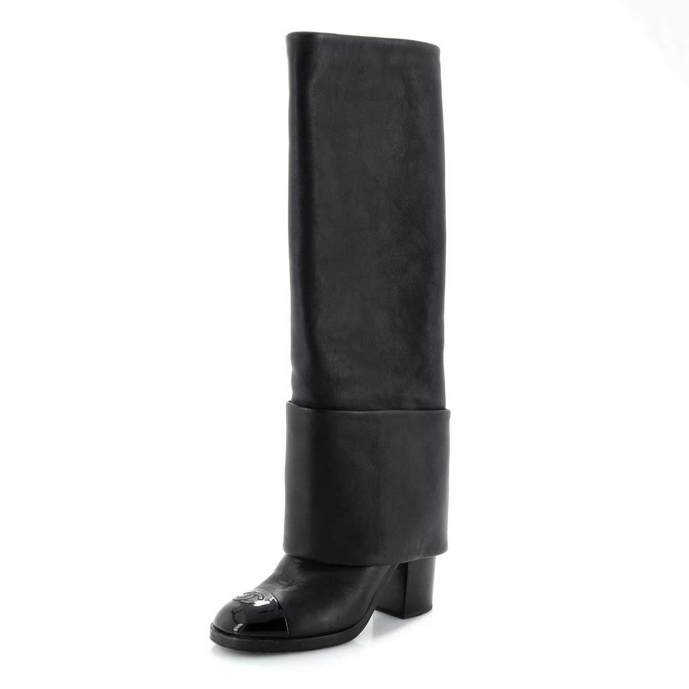 CHANEL Women's Cap Toe Boots Leather with Patent - image 1