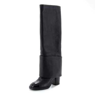 CHANEL Women's Cap Toe Boots Leather with Patent - image 1
