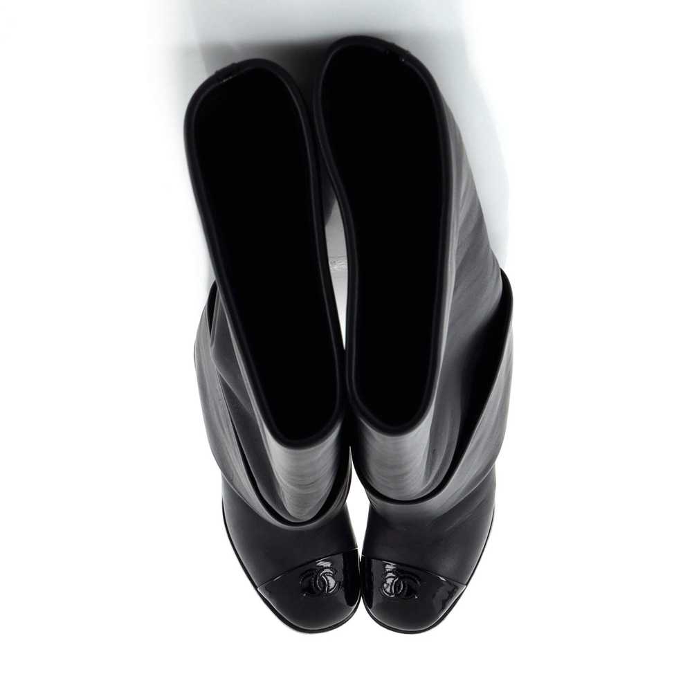 CHANEL Women's Cap Toe Boots Leather with Patent - image 2