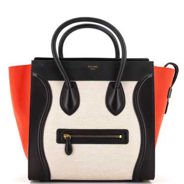 CELINE Tricolor Luggage Bag Canvas and Leather Min