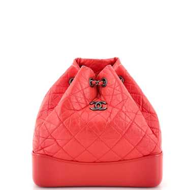 CHANEL Gabrielle Backpack Quilted Calfskin Small