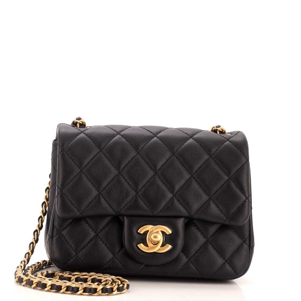 CHANEL Pearl Crush Square Flap Bag Quilted Lambsk… - image 1